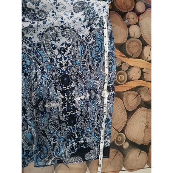 Boston Proper Peasant Bell Sleeve Paisley Beaded Rhinestone Bling Blouse Size 0 - Picture 9 of 10